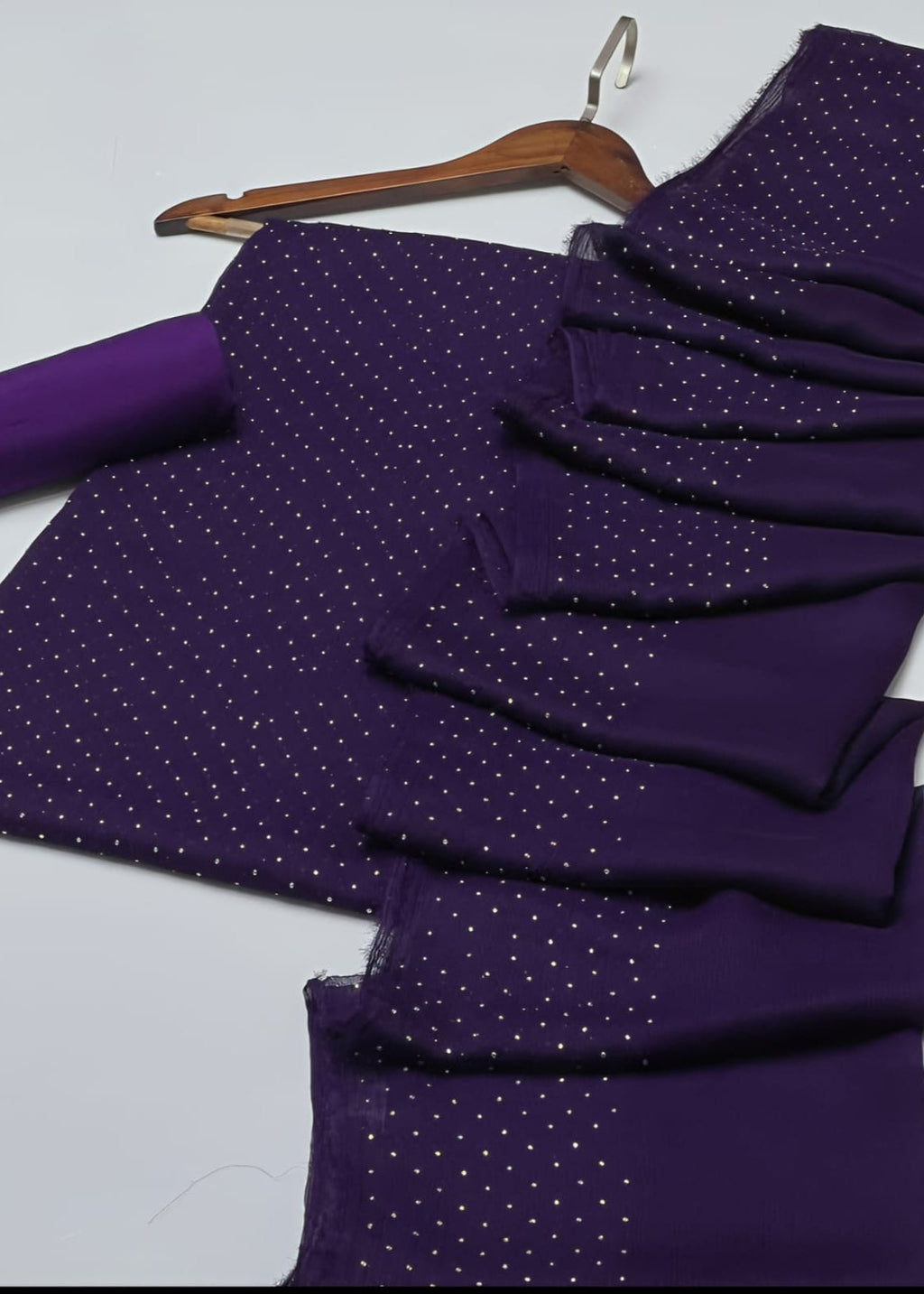 Diamond Stone Stitch Chiffon Suit - Shiwani Apparels