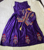 Embroidered Koti & Silk Maxi 2Piece Set