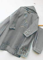 Elegance Touch 3 Piece Embroidered Organza Suit