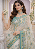 Akbar Aslam Unstitched Replica Saree Set