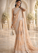 Maria B Embroidered Net Saree