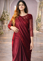 Pearl Sequence Silk Saree
