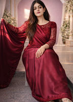 Pearl Sequence Silk Saree