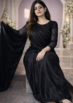 Pearl Sequence Silk Saree