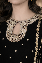 Front Neck Sequence Embroidered 3 Piece Suit