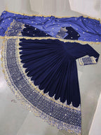 Midnight Star Chiffon 3Piece Suite Heavily Embroidered Sitara Work