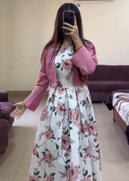 Blossom & Bloom Floral Maxi Set with Cropped Rose Jacket