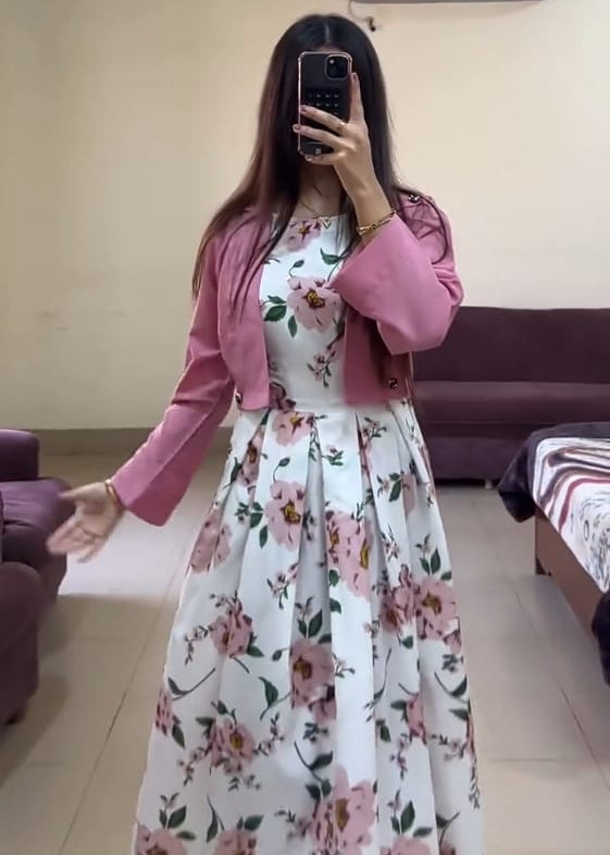 Blossom & Bloom Floral Maxi Set with Cropped Rose Jacket