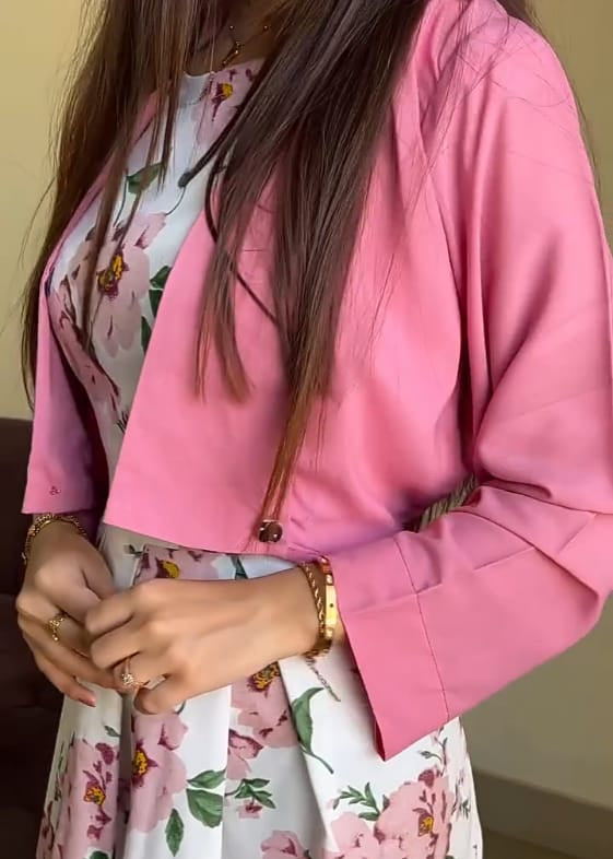 Blossom & Bloom Floral Maxi Set with Cropped Rose Jacket
