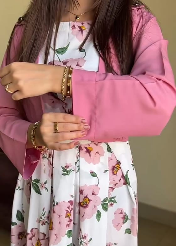 Blossom & Bloom Floral Maxi Set with Cropped Rose Jacket