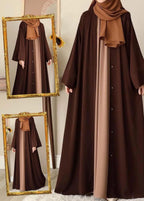 Chocolaty Brown Abaya with Inner Stoller