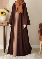 Chocolaty Brown Abaya with Inner Stoller