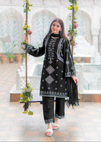 Heavy Sequin Embroidered Shirt with Trouser Dupatta 3PCS