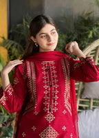 Heavy Sequin Embroidered Shirt with Trouser Dupatta 3PCS